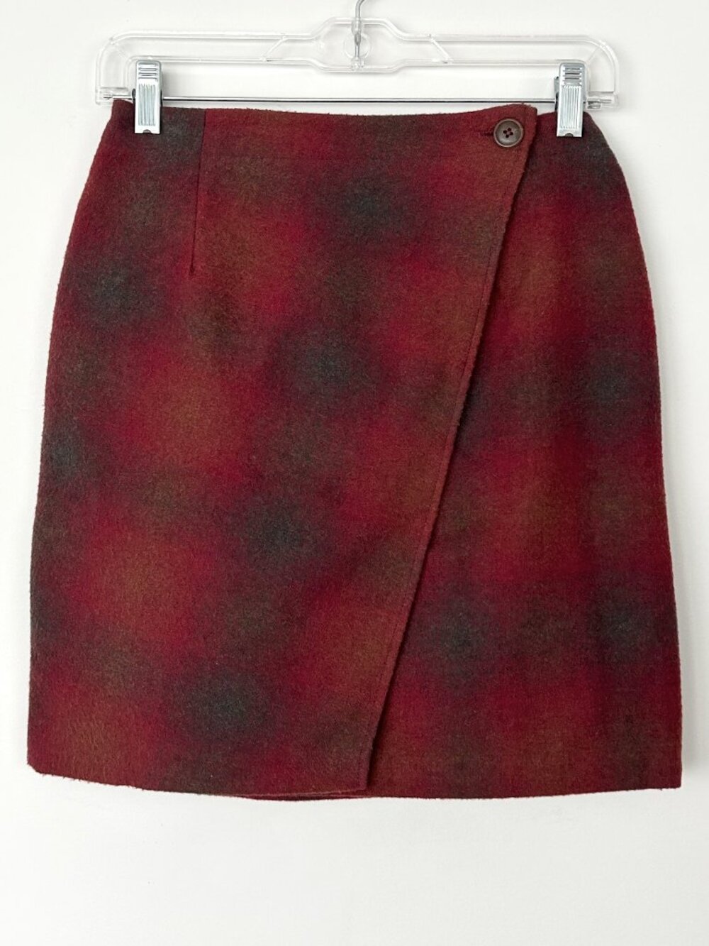 Vintage AEROPOSTALE Wrap Mini Skirt Wool Blend Fall Autumn Sz 4 Made in USA Y2K